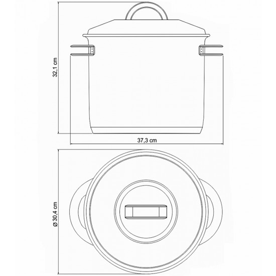 Caldeirão 28cm 15,7 Litros Solar Aço Inox Tramontina Com Tampa Fundo Triplo